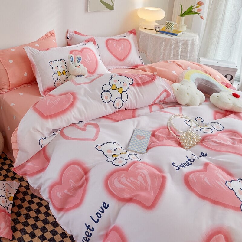 Teddies and Rabbit Bedding Set - Kawaiies - Adorable - Cute - Plushies - Plush - Kawaii