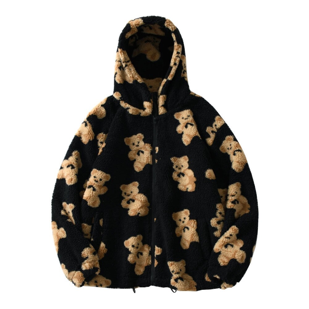 Teddy Bear Fleece Hooded Zip-up Jacket