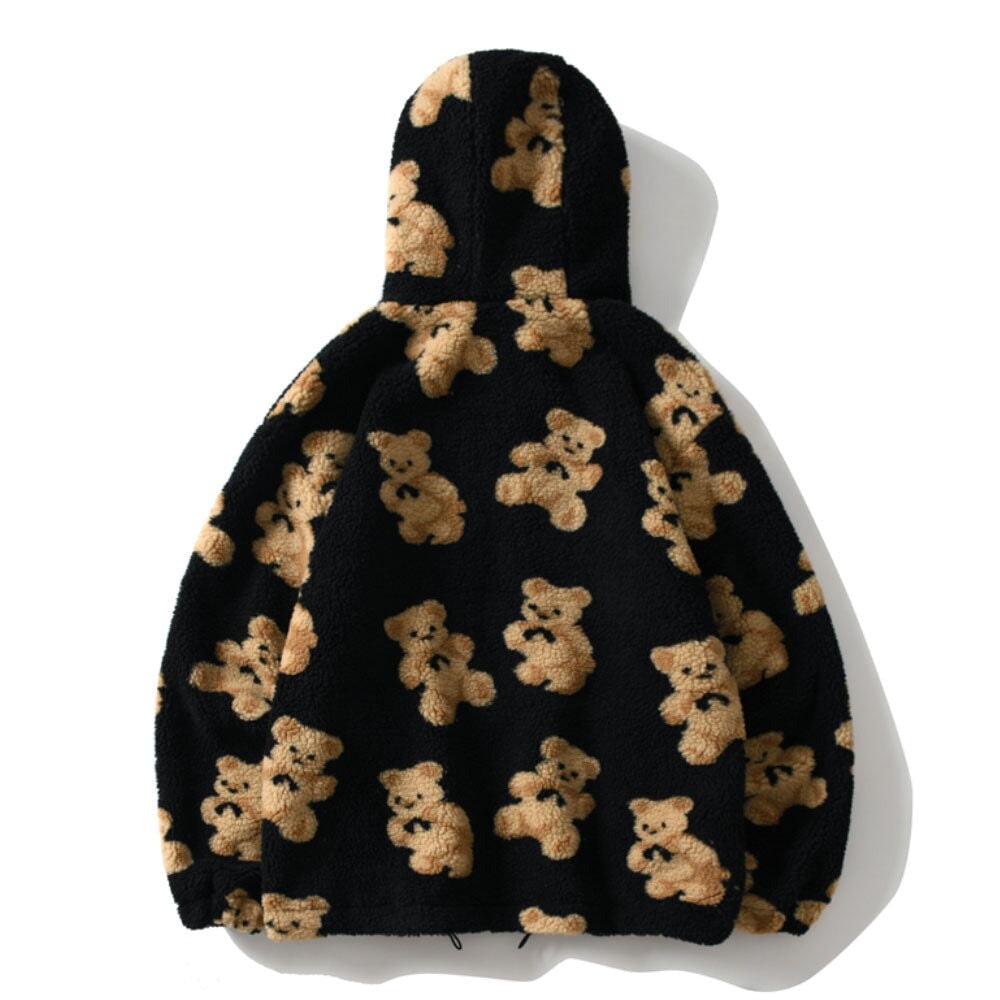 Teddy Bear Fleece Hooded Zip-up Jacket | NEW - Kawaiies - Adorable - Cute - Plushies - Plush - Kawaii