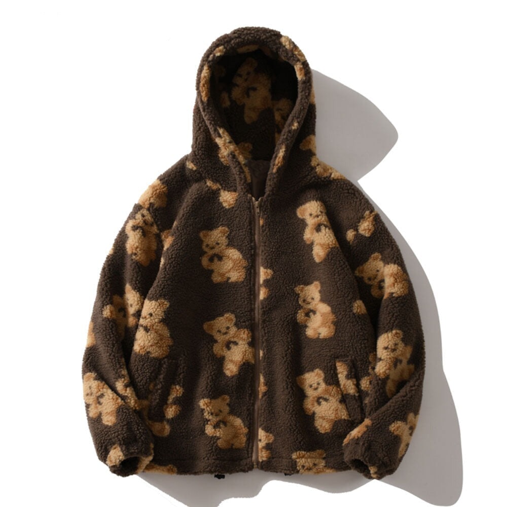 Teddy Bear Fleece Hooded Zip-up Jacket | NEW - Kawaiies - Adorable - Cute - Plushies - Plush - Kawaii