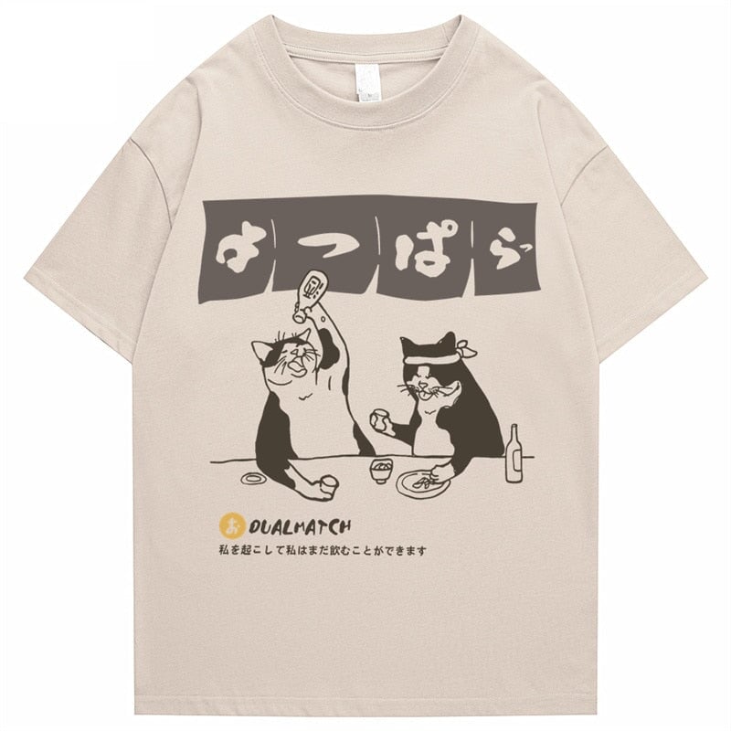 Two Cats Drinking at Japanese Bar Unisex Tee
