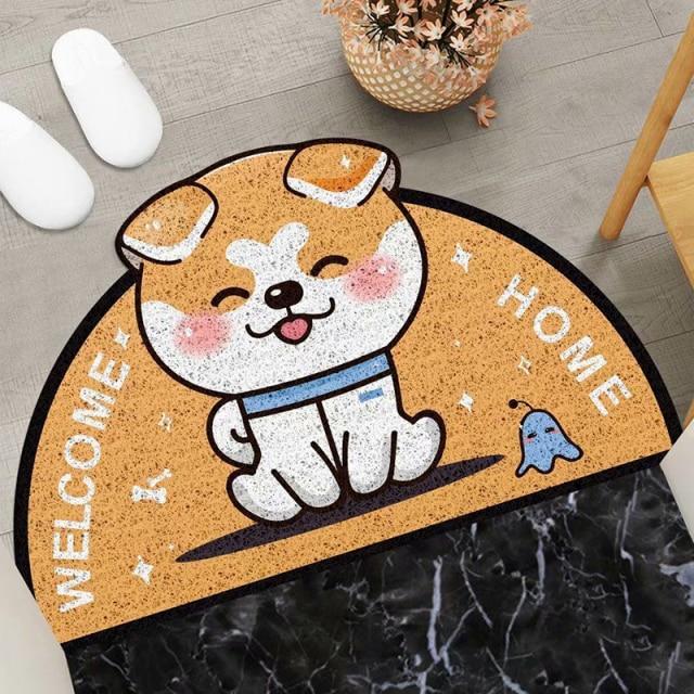 Welcome Home Kitty Cat Semi Circle Shape Mat - Kawaiies - Adorable - Cute - Plushies - Plush - Kawaii