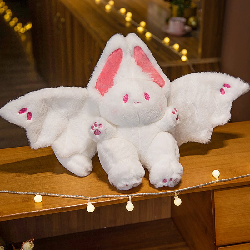 kawaiies-softtoys-plushies-kawaii-plush-White Kawaii Fluffy Bat Plushie | NEW Soft toy 25cm Pink 