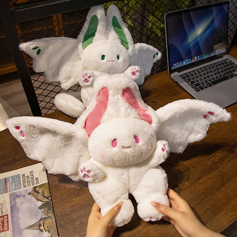 kawaiies-softtoys-plushies-kawaii-plush-White Kawaii Fluffy Bat Plushie | NEW Soft toy 