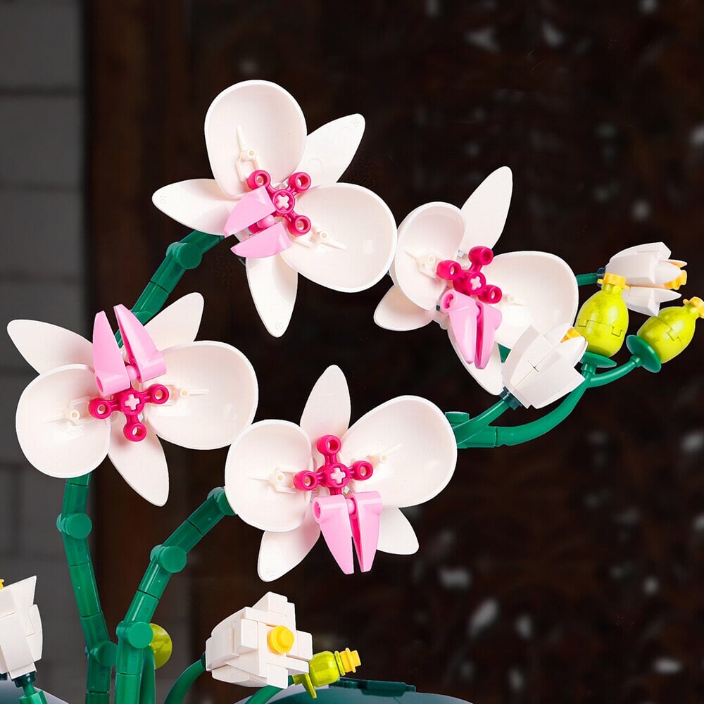 White Orchid Flower Pot Building Block - Kawaiies - Adorable - Cute - Plushies - Plush - Kawaii