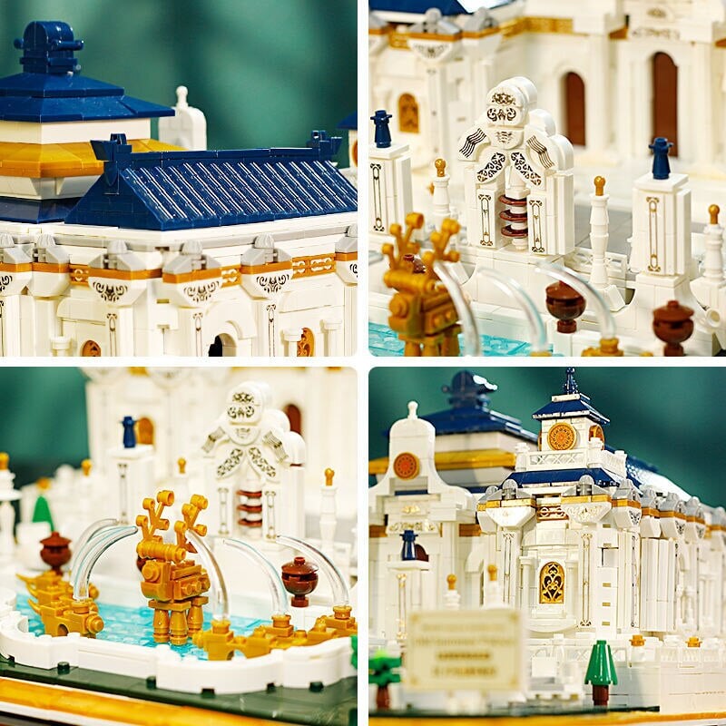 White Palace with Fountain Nano Building Blocks - Kawaiies - Adorable - Cute - Plushies - Plush - Kawaii