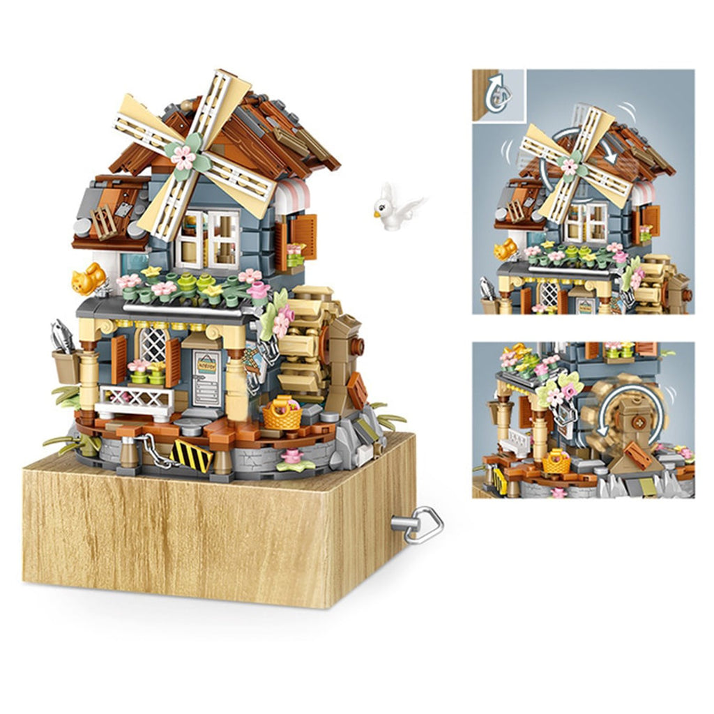 Windmill Country House Music Box Nano Building Blocks - Kawaiies - Adorable - Cute - Plushies - Plush - Kawaii