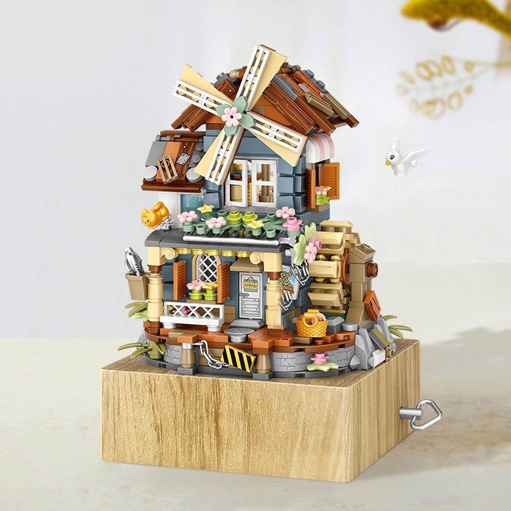 Windmill Country House Music Box Nano Building Blocks - Kawaiies - Adorable - Cute - Plushies - Plush - Kawaii