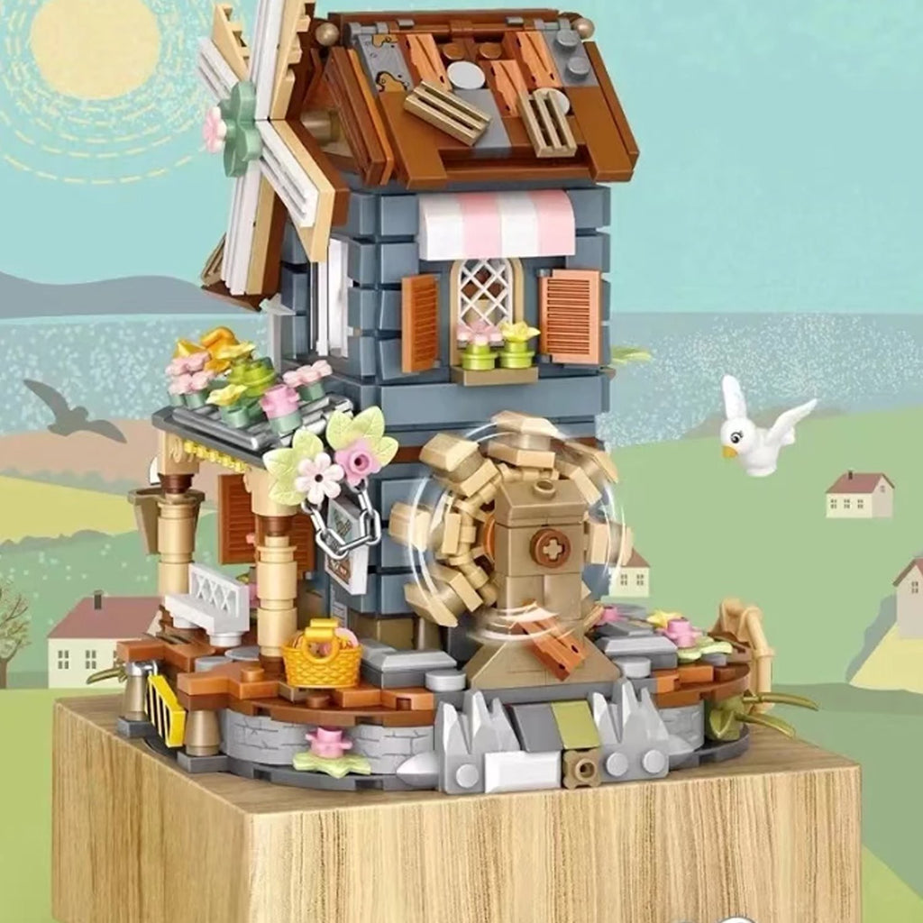 Windmill Country House Music Box Nano Building Blocks - Kawaiies - Adorable - Cute - Plushies - Plush - Kawaii