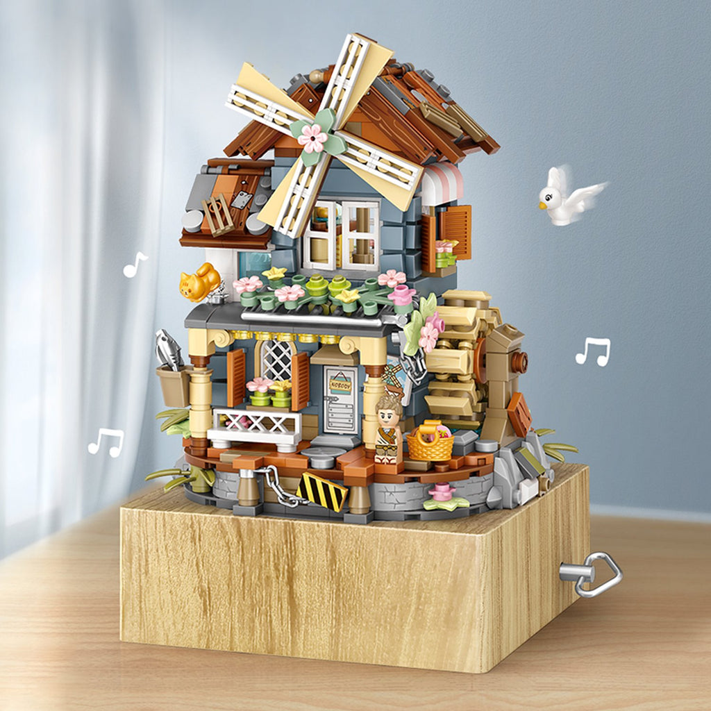 Windmill Country House Music Box Nano Building Blocks - Kawaiies - Adorable - Cute - Plushies - Plush - Kawaii