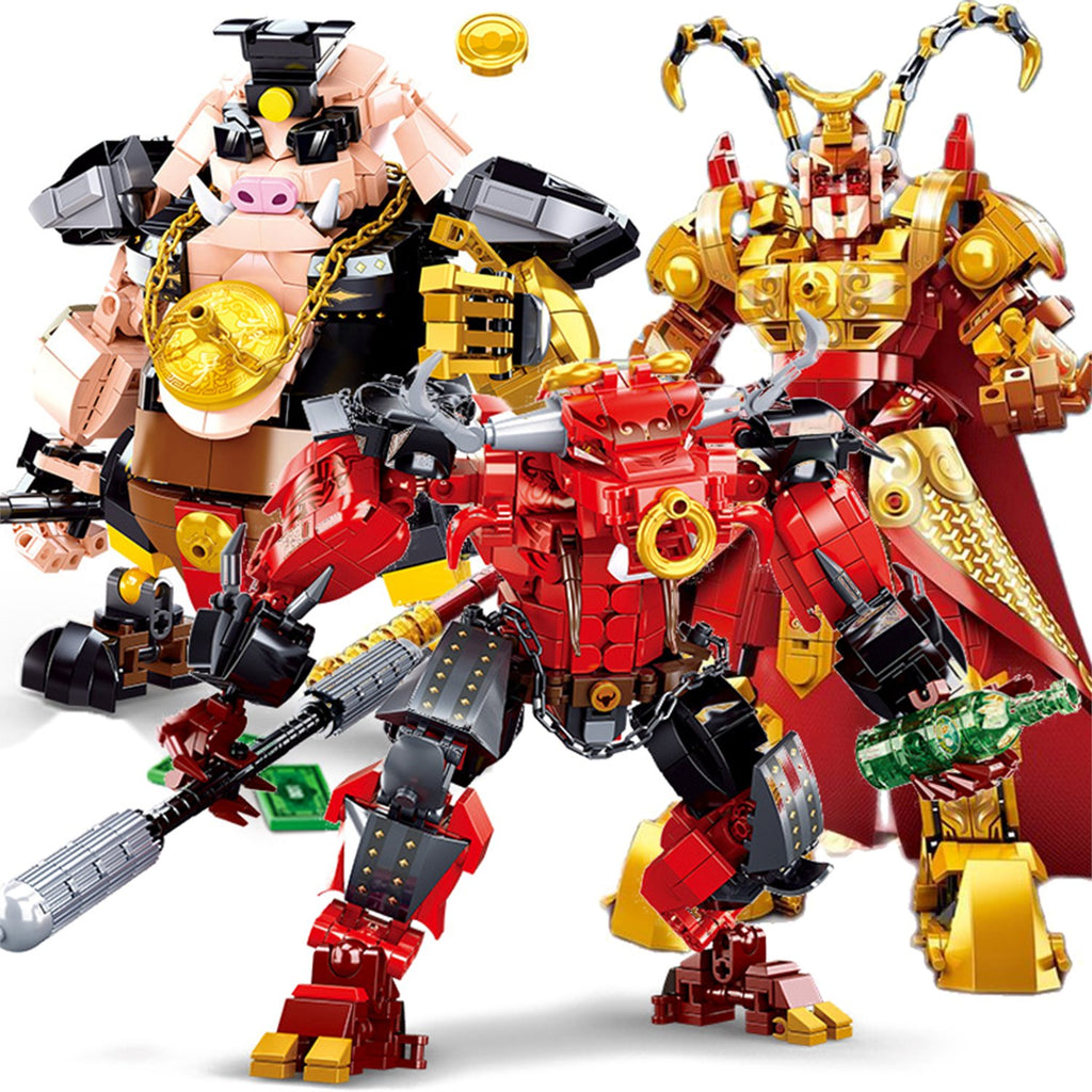 Wukong Monkey Bull Pig Mecha Warriors Building Blocks - Kawaiies - Adorable - Cute - Plushies - Plush - Kawaii