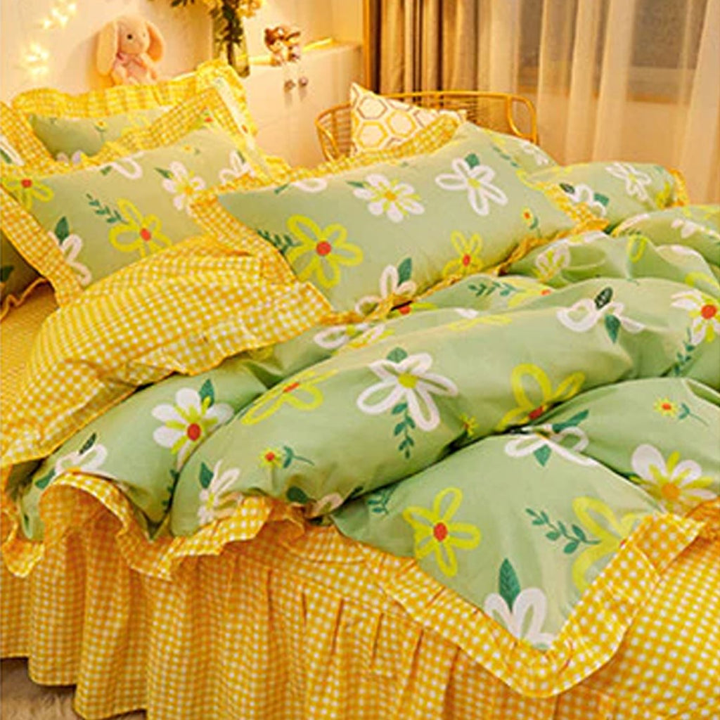 Yellow Floral Bedding Set Collection with Bed Sheet - Kawaiies - Adorable - Cute - Plushies - Plush - Kawaii