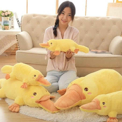 Yellow Kawaii Long Snuggly Platypus Plushie - Kawaiies - Adorable - Cute - Plushies - Plush - Kawaii