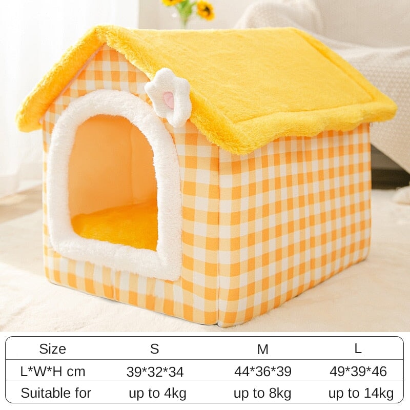 Yellow Soft Cat Dog House Kennel - Kawaiies - Adorable - Cute - Plushies - Plush - Kawaii