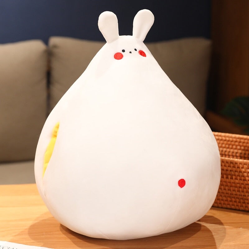 kawaiies-softtoys-plushies-kawaii-plush-Zuki the White Bunny Plushie with Mini Face | NEW Soft toy 40cm (Hand Warmer) 